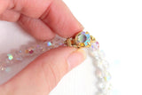 Vintage Aurora Borealis Iridescent Crystal Beaded Lattice-Style Necklace