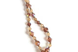 Vintage Bronze Aurora Borealis Double Strand Iridescent Crystal Beaded Necklace