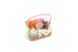 Artisan-Made Vintage 1:12 Miniature Dollhouse Bath Basket Set with Towels, Soap & Accessories