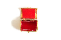 Vintage 1:12 Miniature Dollhouse Gold Jewelry Box or Trunk