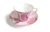 Vintage Royal Standard China Pink & Gold Floral Porcelain Teacup & Saucer Set