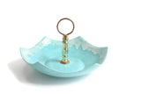 Vintage Light Blue Drip Glazed Ceramic Serving Tray