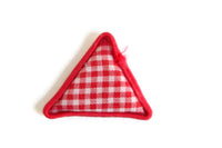 Vintage 1:12 Miniature Dollhouse Red & White Gingham Triangle-Shaped Throw Pillow