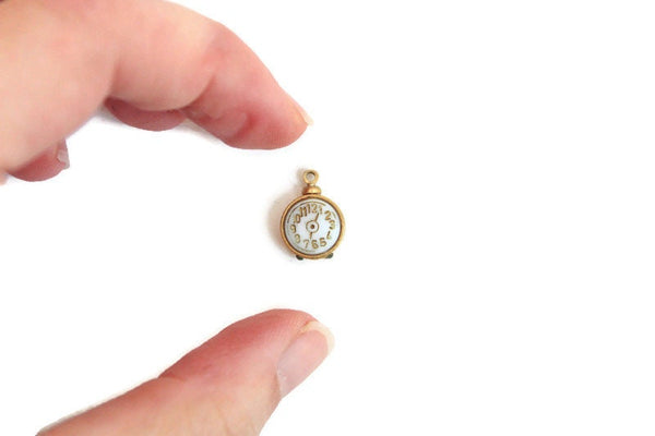 Vintage 1:12 Miniature Dollhouse Gold Alarm Clock