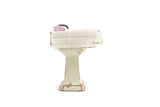 Vintage Beige 1:12 Miniature Dollhouse Pedestal-Style Bathroom Sink