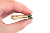 Vintage 1:12 Miniature Dollhouse Wooden & Green Painted Wall-Mounted Utensil Rack