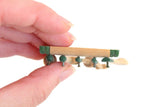Vintage 1:12 Miniature Dollhouse Wooden & Green Painted Wall-Mounted Utensil Rack