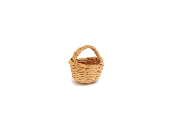 Vintage 1:12 Miniature Dollhouse Wicker Basket