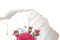 Vintage Pink Rose Leaf Porcelain Ring Dish or Trinket Dish