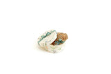 Vintage 1:12 Miniature Dollhouse Green Floral Hat Box with Hat