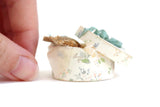 Vintage 1:12 Miniature Dollhouse Green Floral Hat Box with Hat