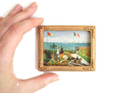 Vintage 1:12 Miniature Dollhouse Framed Monet "Garden at Sainte-Adresse" Painting