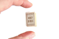 Vintage 1:12 Miniature Dollhouse White & Gold Bible