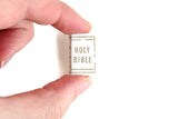 Vintage 1:12 Miniature Dollhouse White & Gold Bible