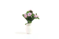 Vintage 1:12 Miniature Dollhouse Vase of Purple Roses