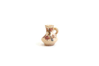 Vintage 1:12 Miniature Dollhouse Beige & Pink Floral Porcelain Vase