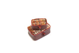 Vintage 1:12 Miniature Dollhouse Tweed Luggage or Suitcase Set