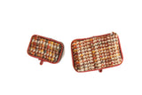 Vintage 1:12 Miniature Dollhouse Tweed Luggage or Suitcase Set