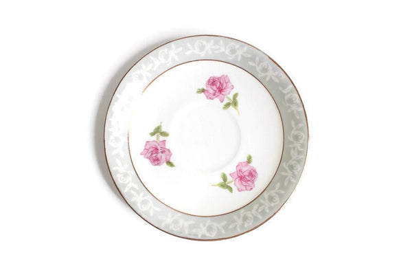 Vintage Inarco China Pink Rose Pattern Saucer or Ring Dish