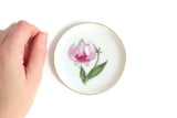 Vintage Pink Lily Flower Ring Dish or Trinket Dish