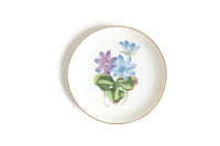 Vintage Blue & Purple Floral Pattern Porcelain China Saucer or Ring Dish