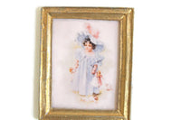 Vintage 1:12 Miniature Dollhouse Framed Painted Portrait