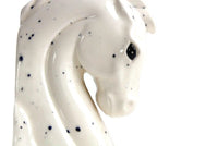 Vintage White Speckled Ceramic Horse Head Bookend