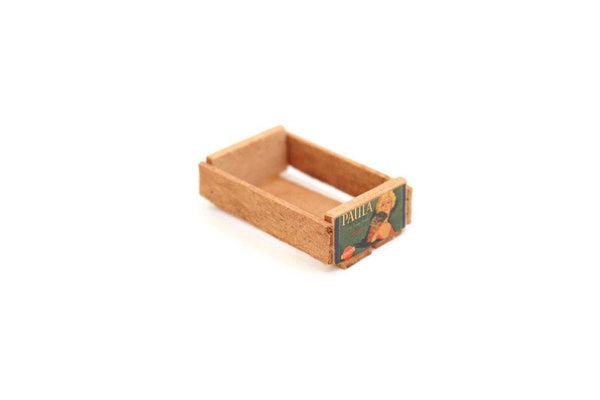 Vintage 1:12 Miniature Dollhouse Wooden Fruit or Vegetable Crate