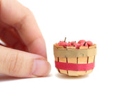 Vintage 1:12 Miniature Dollhouse Bushel Basket of Apples