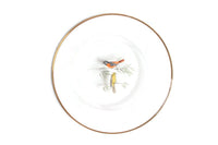 Vintage Gold Clear Glass Bird Bread Plate or Ring Dish