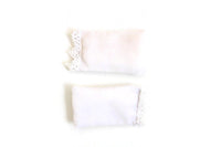 Vintage 1:12 Miniature Dollhouse Set of 2 White Bed Pillows