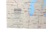 Vintage 1978 National Geographic Double-Sided Wall Map of Ontario, Canada