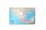 Vintage 1973 National Geographic Double-Sided Wall Map of Mexico