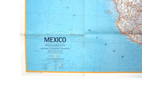 Vintage 1973 National Geographic Double-Sided Wall Map of Mexico