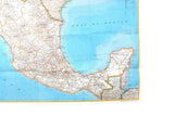 Vintage 1973 National Geographic Double-Sided Wall Map of Mexico