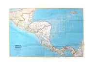Vintage 1973 National Geographic Double-Sided Wall Map of Mexico