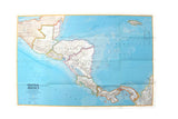 Vintage 1973 National Geographic Double-Sided Wall Map of Mexico