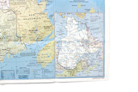 Vintage 1991 National Geographic Double-Sided Wall Map of Quebec, Canada