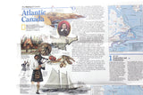 Vintage 1993 National Geographic Double-Sided Wall Map of Atlantic Canada