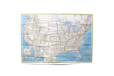 Vintage 1976 National Geographic Double-Sided Wall Map Photomosaic Portrait of the United States