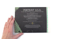 Vintage 1976 National Geographic Double-Sided Wall Map Photomosaic Portrait of the United States