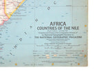 Vintage 1963 National Geographic One-Sided Wall Map of Africa Countries of the Nile