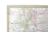 Vintage 1964 Double-Sided Wall Map of Colorado, USA