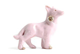 Vintage Pink Porcelain Collie Dog Figurine