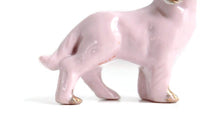 Vintage Pink Porcelain Collie Dog Figurine