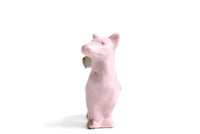 Vintage Pink Porcelain Collie Dog Figurine