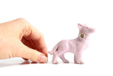 Vintage Pink Porcelain Collie Dog Figurine