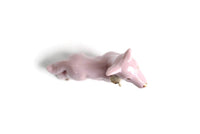 Vintage Pink Porcelain Collie Dog Figurine