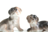 Vintage Pair of Porcelain English Bulldog Puppy Figurines