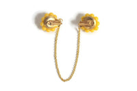 Yellow Beaded Sweater Clips